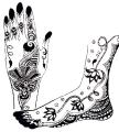 Henna-Mustervorlage Hand und Fu - indisch-pakistanischer Stil