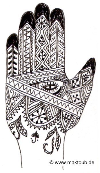 Henna-Muster aus Marokko - rechte Hand