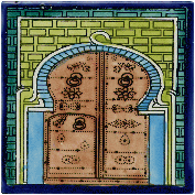 Kachel aus Tunesien: Tor im Stil von Sidi Bou Said